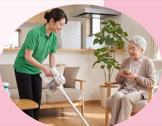 ご自宅でくつろぐご利用者さま